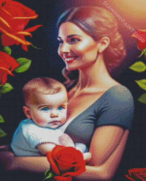 Mother And Son Diamond Painting