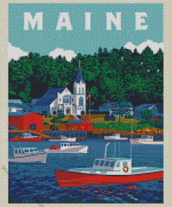 Boothbay Harbor Maine Poster Diamond Painting