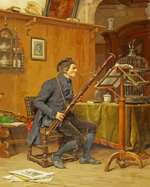 Man Playing Bassoon Diamond Painting