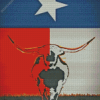 Texas Longhorn Flag Poster Diamond Painting