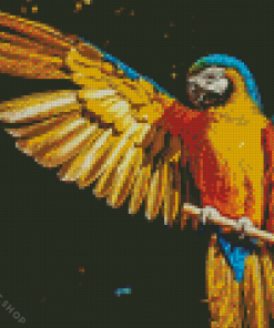 Blue And Gold Macaw Diamond Painting art