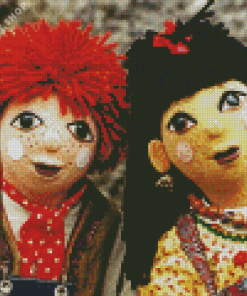 Rosie And Jim Puppets Diamond Painting art