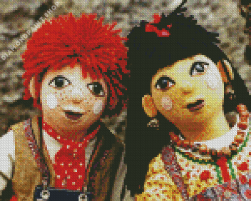 Rosie And Jim Puppets Diamond Painting art