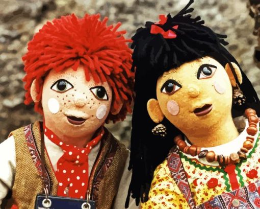 Rosie And Jim Puppets Diamond Painting art