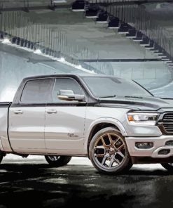 Grey Lowered Dodge Ram Diamond Painting