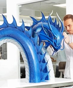 Amaury Guichon And Blue Dragon Diamond Painting art
