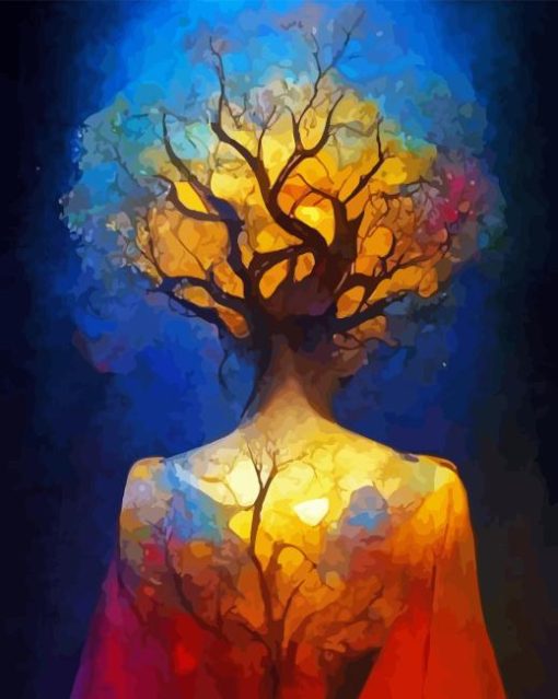 Fantasy Woman Of Tree Of Life Diamond Painting art