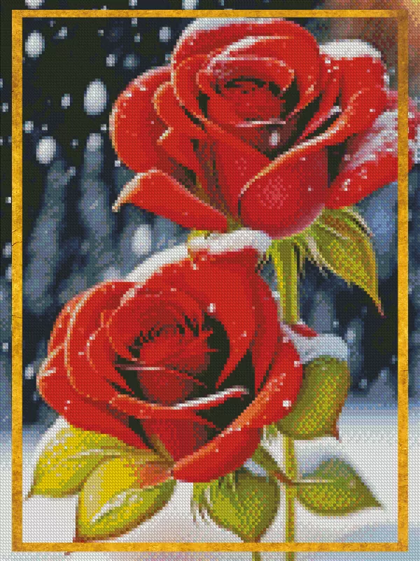 Diamond painting flowers kits — roses, peonies, botanical studies