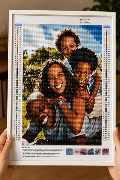 Custom family portrait diamond painting