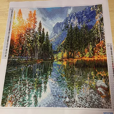 Custom landscape diamond painting of a holiday place