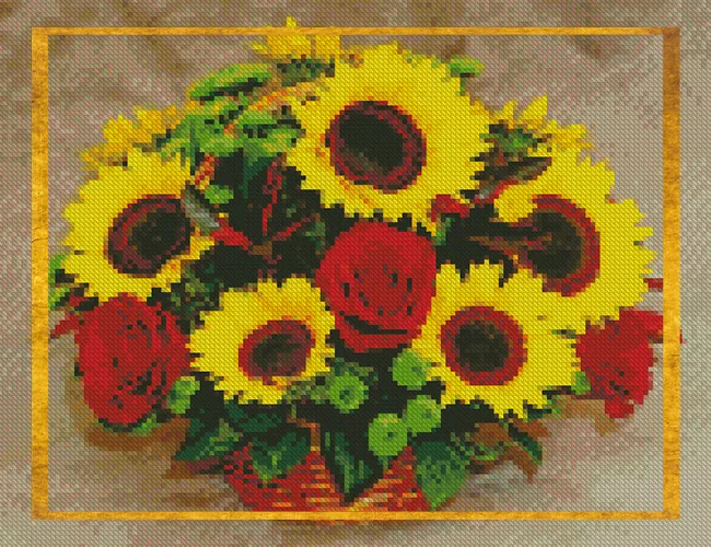 Diamond painting flower kits — roses, peonies and botanical bouquets